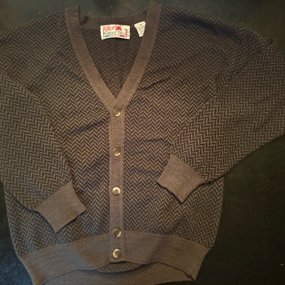 Slouchy brown and black vintage cardigan - Picture 1 of 5